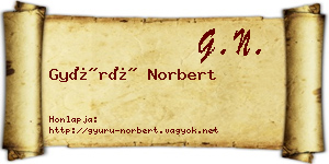 Gyürü Norbert névjegykártya