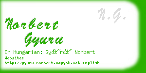 norbert gyuru business card